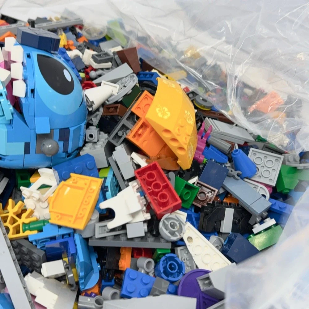 LEGO Bulk Lot 4lb Mixed Bricks Plates Wheels Disney Stitch Parts Multicolor
